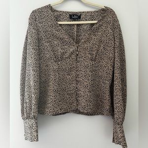 Animal Print Lulus Blouse Size Medium